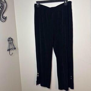 Travelers by Chicos Elegant Black Women's Pants with silver accents size large
